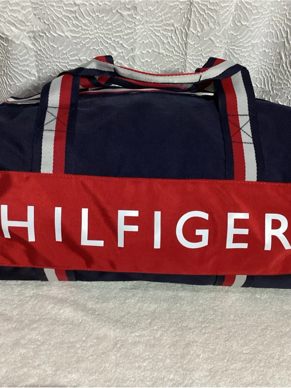 Tommy Hilfiger Navy Blue Nylon Unisex Duffle Bag NEW Travel Weekender